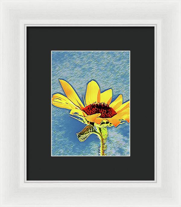 Rising Sun Flower Painting - Framed Print