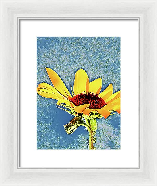 Rising Sun Flower Painting - Framed Print
