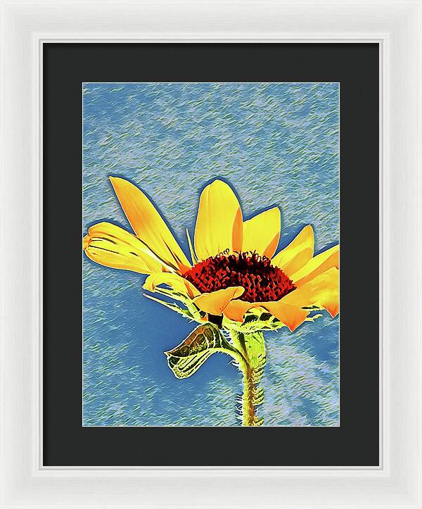 Rising Sun Flower Painting - Framed Print