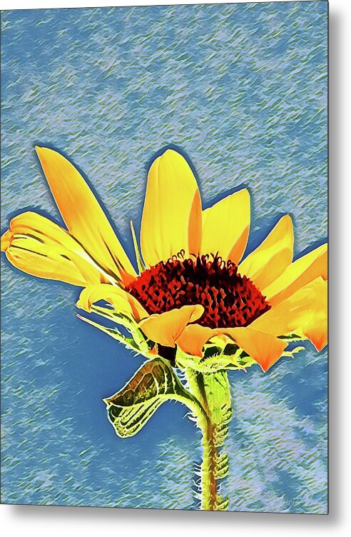 Rising Sun Flower Painting - Metal Print