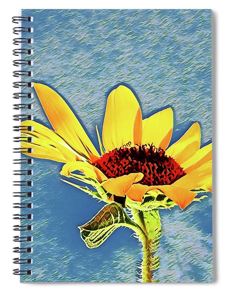 Rising Sun Flower Painting - Spiral Notebook