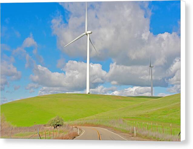 Road and Clouds Over the Hills - Canvas Print