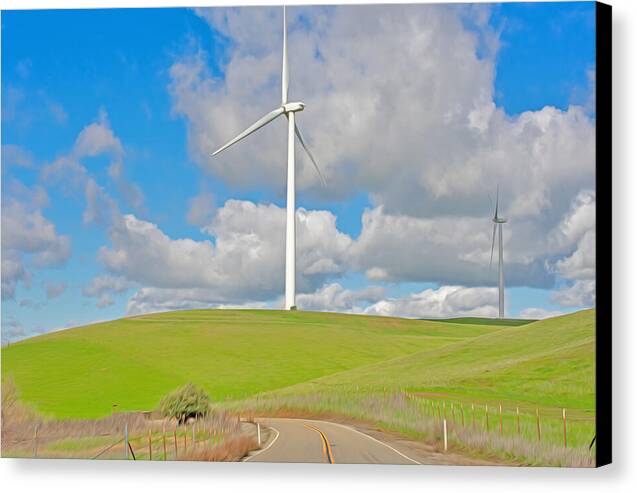 Road and Clouds Over the Hills - Canvas Print