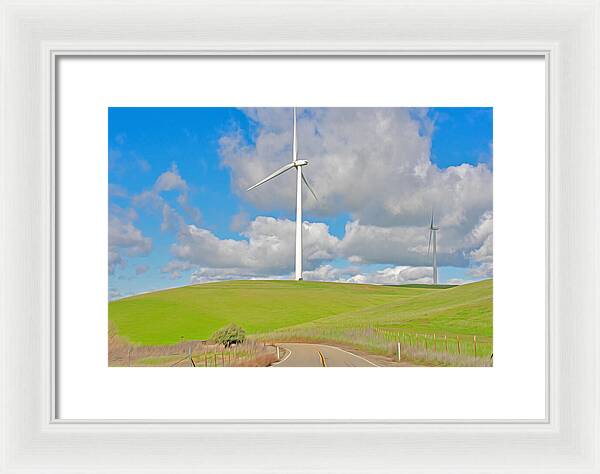 Road and Clouds Over the Hills - Framed Print