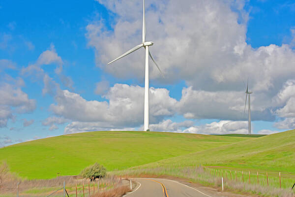 Road and Clouds Over the Hills - Art Print