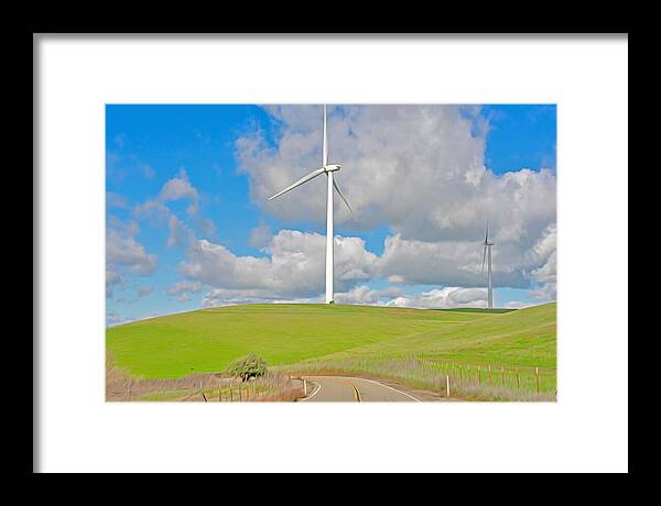 Road and Clouds Over the Hills - Framed Print