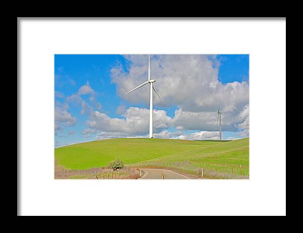 Road and Clouds Over the Hills - Framed Print