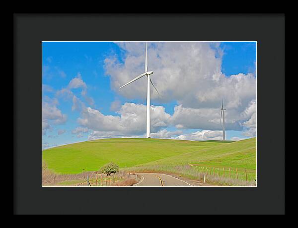 Road and Clouds Over the Hills - Framed Print