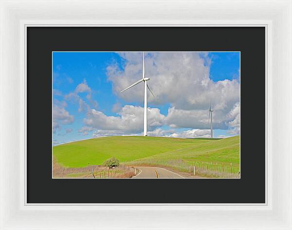 Road and Clouds Over the Hills - Framed Print