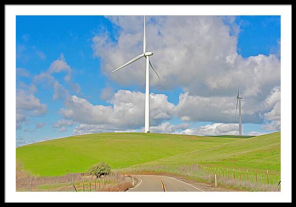 Road and Clouds Over the Hills - Framed Print