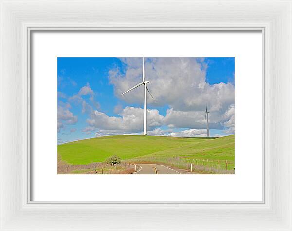 Road and Clouds Over the Hills - Framed Print