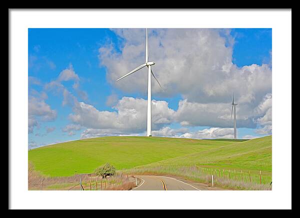 Road and Clouds Over the Hills - Framed Print