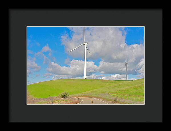 Road and Clouds Over the Hills - Framed Print