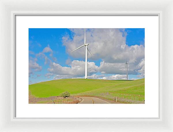 Road and Clouds Over the Hills - Framed Print