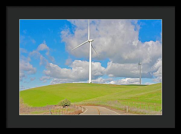 Road and Clouds Over the Hills - Framed Print