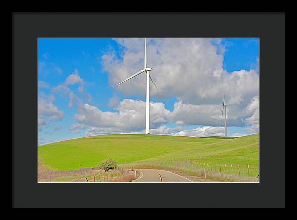 Road and Clouds Over the Hills - Framed Print