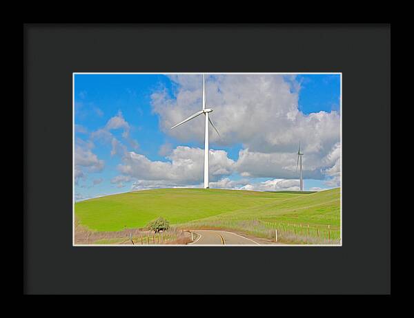 Road and Clouds Over the Hills - Framed Print