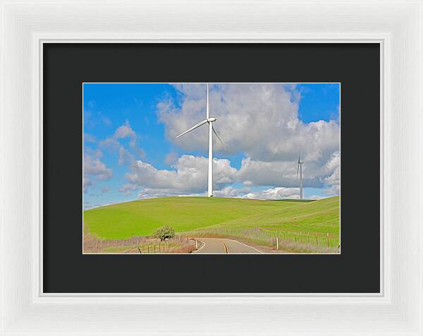 Road and Clouds Over the Hills - Framed Print
