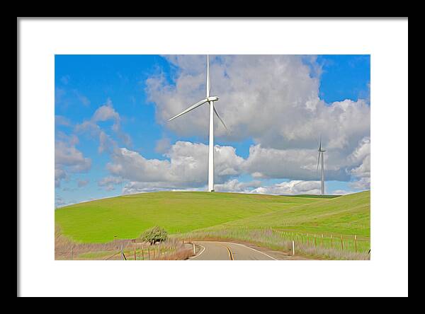 Road and Clouds Over the Hills - Framed Print