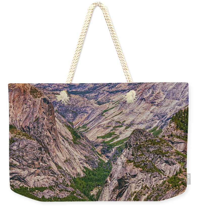 Rocky area from Glacier Point in Yosemite National Park - Weekender Tote Bag