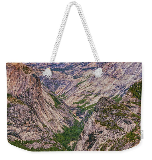 Rocky area from Glacier Point in Yosemite National Park - Weekender Tote Bag