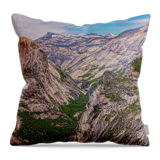 Rocky area from Glacier Point in Yosemite National Park - Throw Pillow