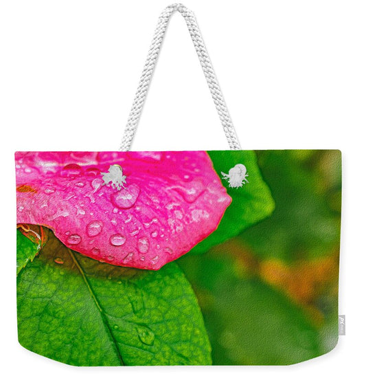 Rose Petal with Raindrops - Weekender Tote Bag