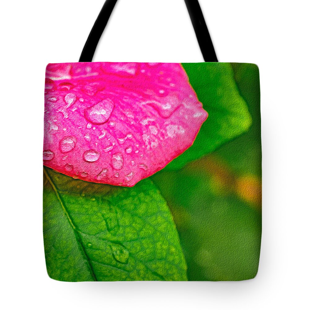 Rose Petal with Raindrops - Tote Bag