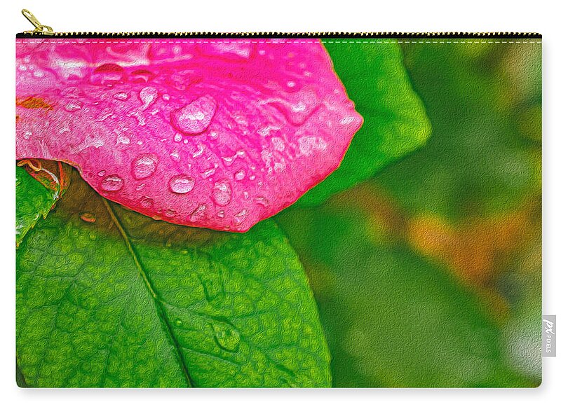 Rose Petal with Raindrops - Zip Pouch