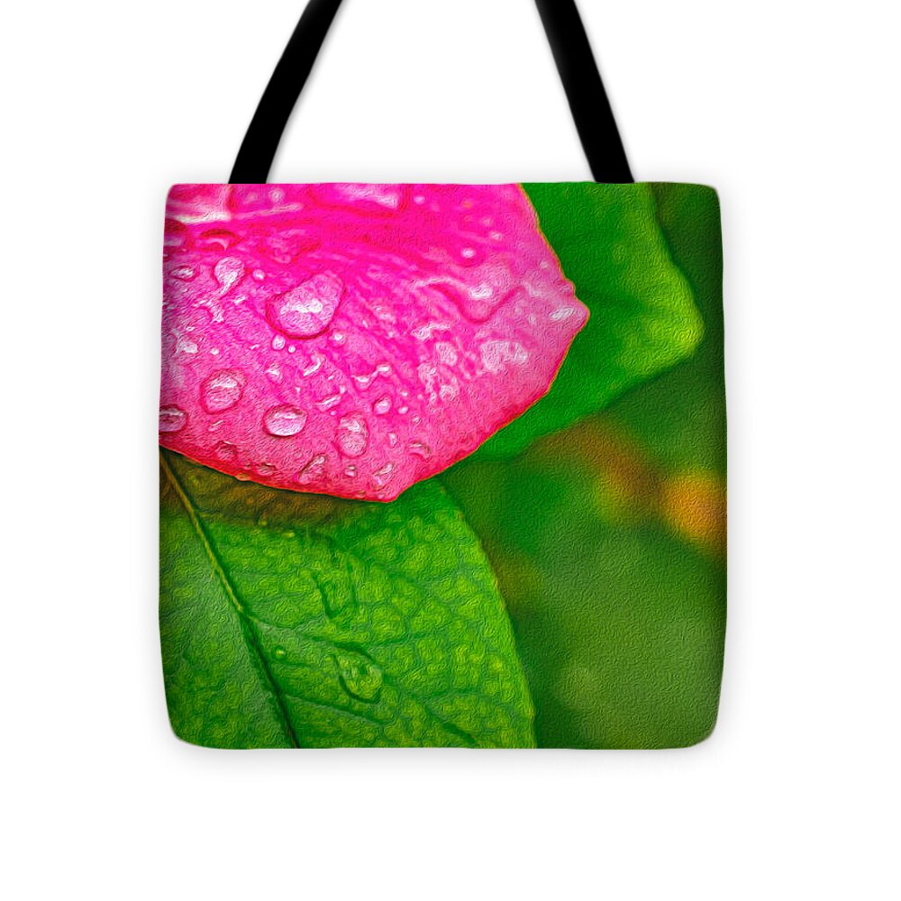 Rose Petal with Raindrops - Tote Bag