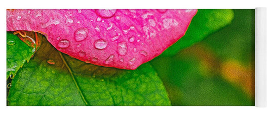 Rose Petal with Raindrops - Yoga Mat