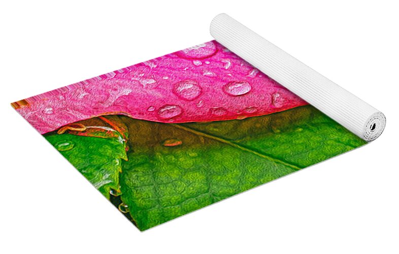 Rose Petal with Raindrops - Yoga Mat