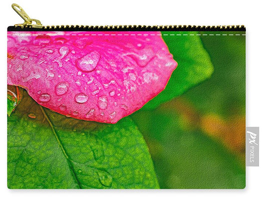 Rose Petal with Raindrops - Zip Pouch