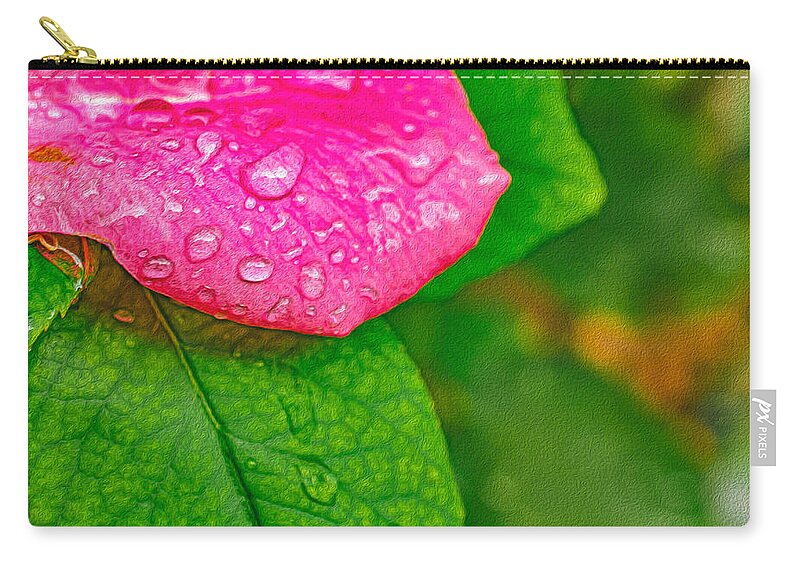 Rose Petal with Raindrops - Zip Pouch