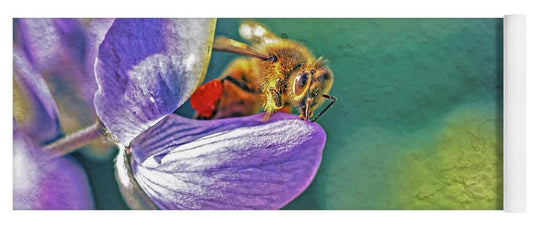 Rough Art Wall Layer of a Bee on a Flower - Yoga Mat