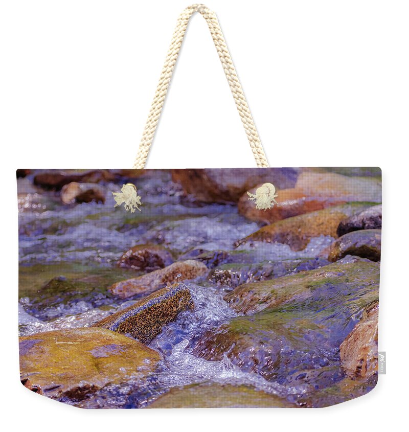 Rushing River and Rocks - Weekender Tote Bag