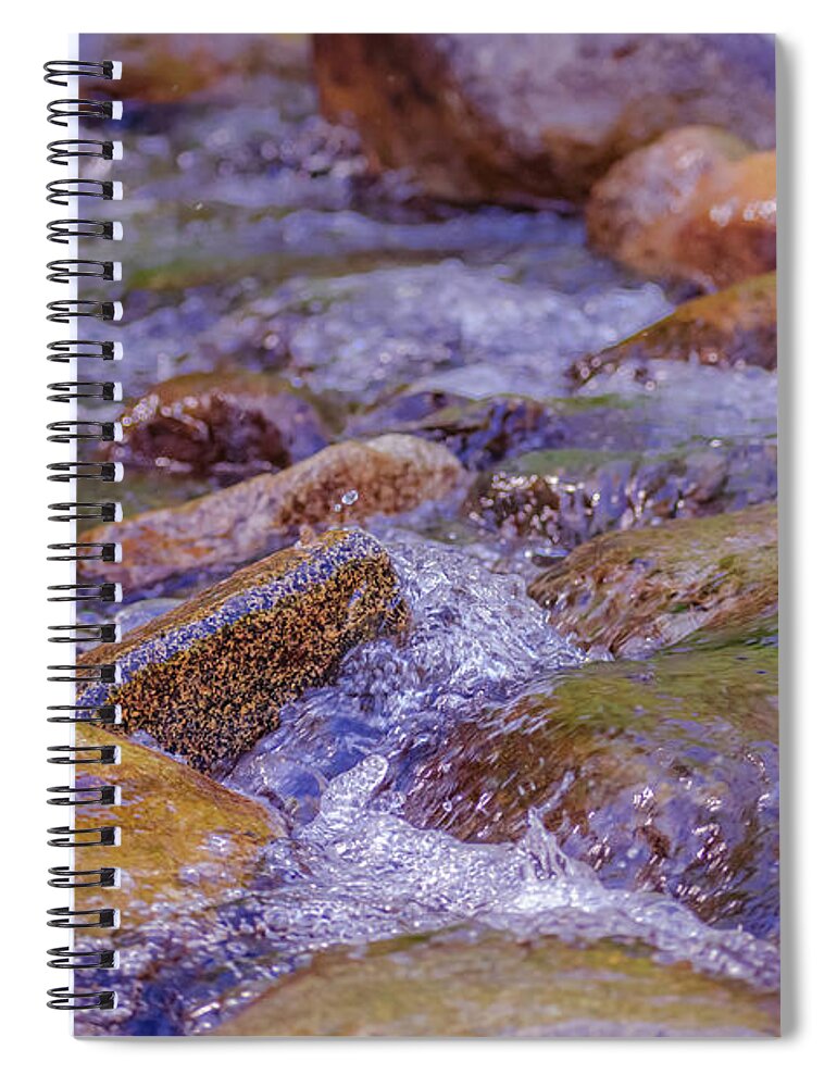 Rushing River and Rocks - Spiral Notebook
