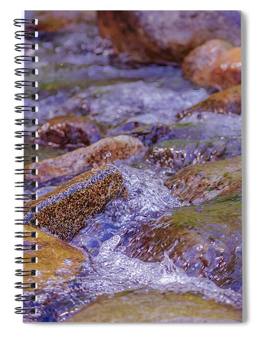 Rushing River and Rocks - Spiral Notebook