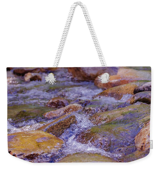 Rushing River and Rocks - Weekender Tote Bag