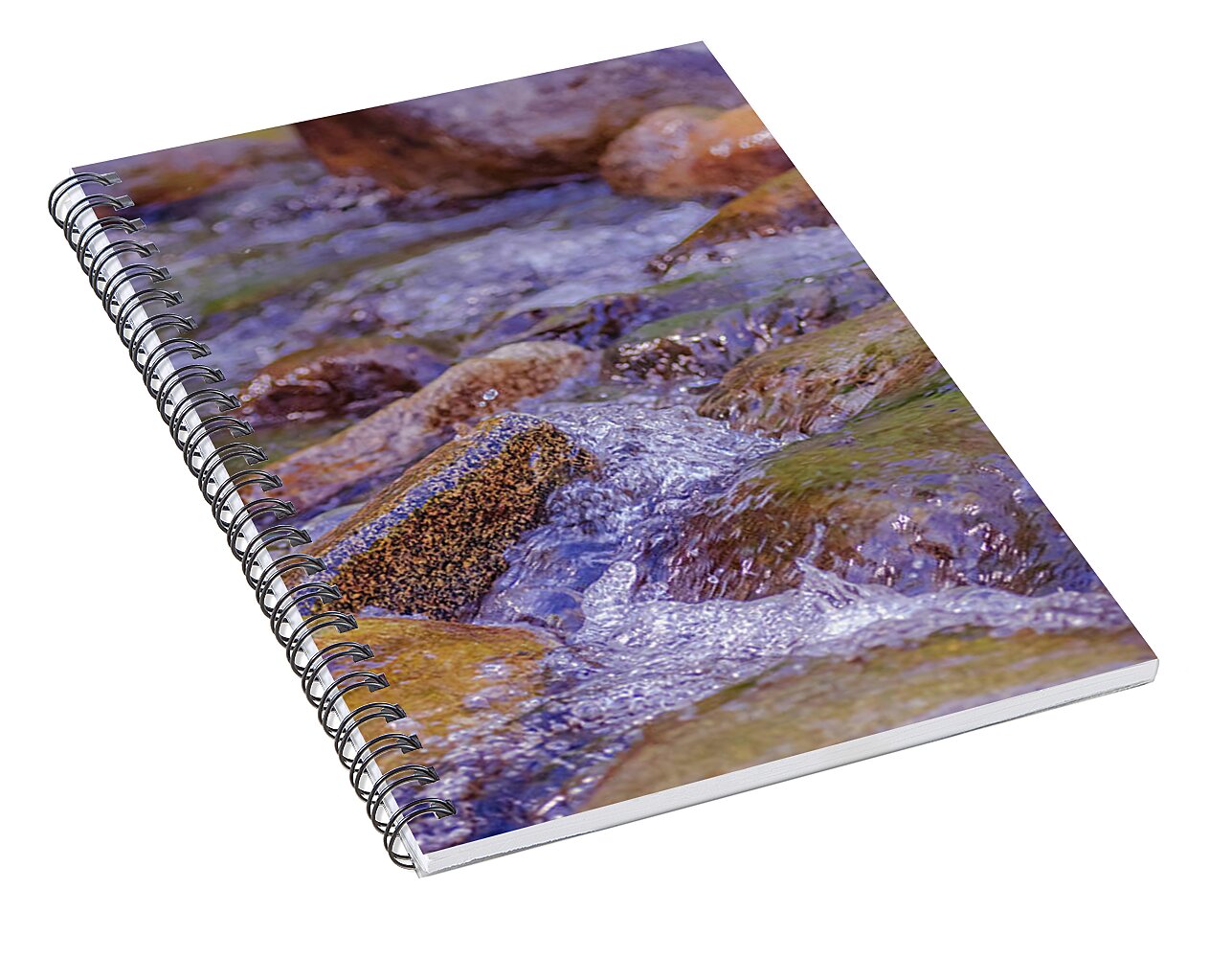 Rushing River and Rocks - Spiral Notebook