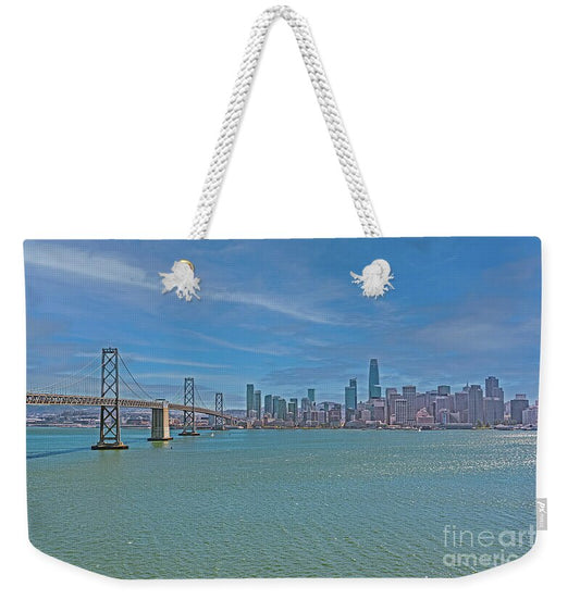 Oakland Bay Bridge and San Francisco Cityscape - Weekender Tote Bag