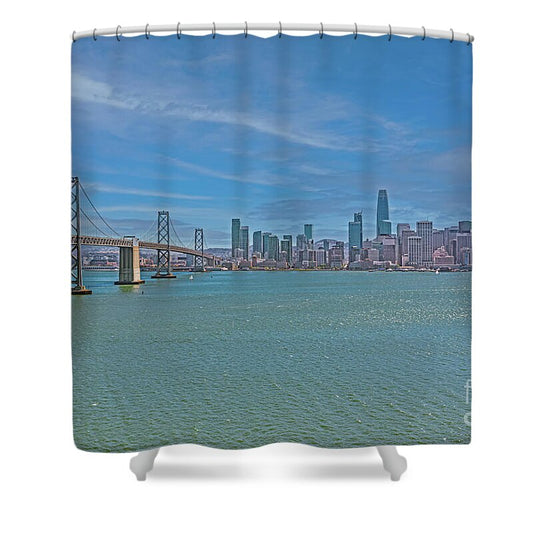 Oakland Bay Bridge and San Francisco Cityscape - Shower Curtain