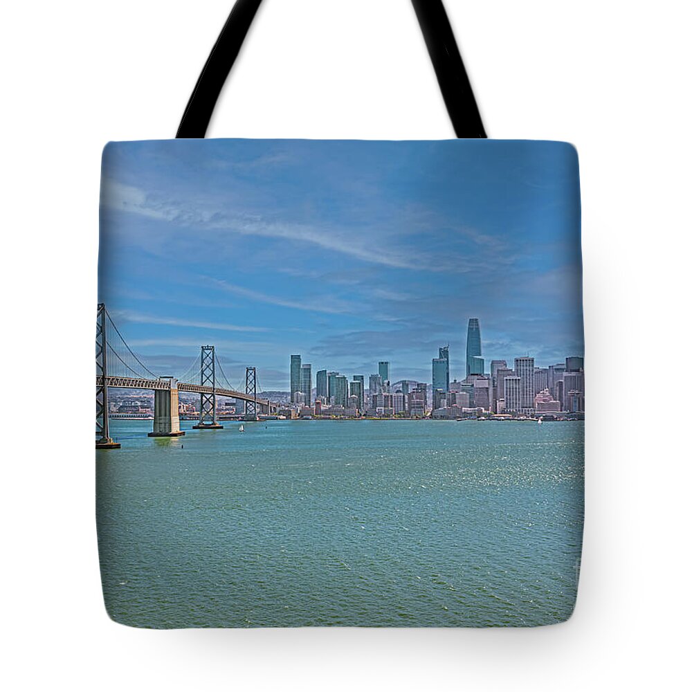 Oakland Bay Bridge and San Francisco Cityscape - Tote Bag