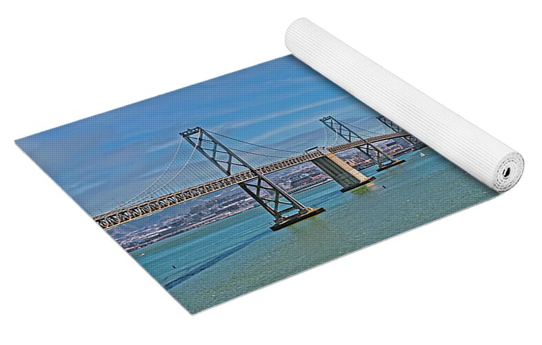 Oakland Bay Bridge and San Francisco Cityscape - Yoga Mat