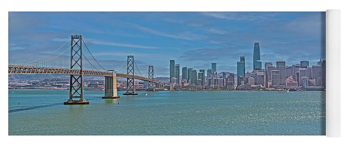 Oakland Bay Bridge and San Francisco Cityscape - Yoga Mat