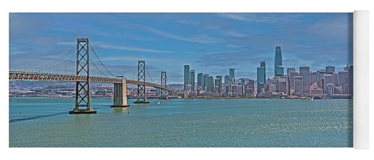 Oakland Bay Bridge and San Francisco Cityscape - Yoga Mat