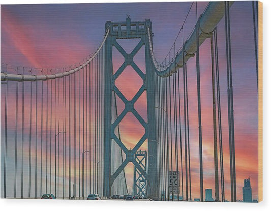 San Francisco Oakland Bay Bridge - Wood Print