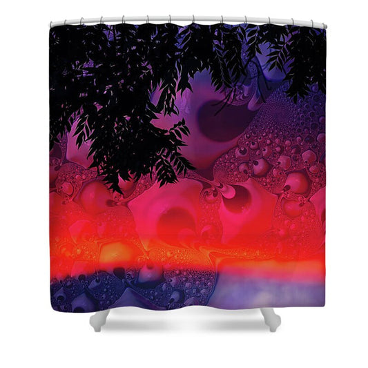 Silhouette Leaves and Nature Abstract - Shower Curtain