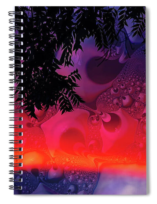 Silhouette Leaves and Nature Abstract - Spiral Notebook