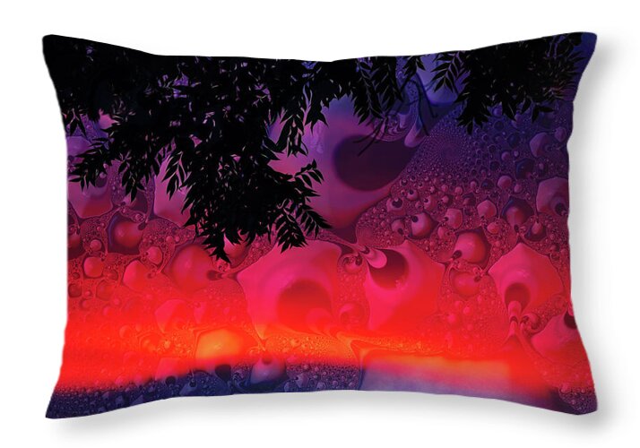 Silhouette Leaves and Nature Abstract - Throw Pillow